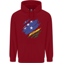 Torn Solomon Islands Flag Day Football Childrens Kids Hoodie Red