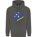 Torn Solomon Islands Flag Day Football Childrens Kids Hoodie Storm Grey