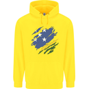 Torn Solomon Islands Flag Day Football Childrens Kids Hoodie Yellow