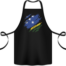 Torn Solomon Islands Flag Day Football Cotton Apron 100% Organic Black