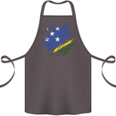 Torn Solomon Islands Flag Day Football Cotton Apron 100% Organic Dark Grey