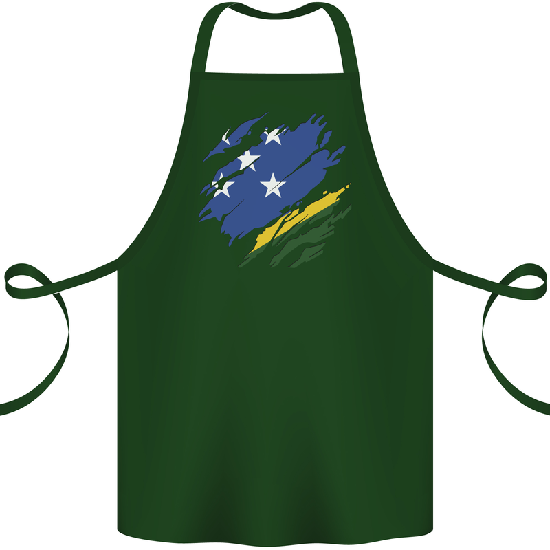 Torn Solomon Islands Flag Day Football Cotton Apron 100% Organic Forest Green