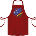 Torn Solomon Islands Flag Day Football Cotton Apron 100% Organic Maroon