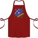 Torn Solomon Islands Flag Day Football Cotton Apron 100% Organic Maroon