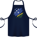 Torn Solomon Islands Flag Day Football Cotton Apron 100% Organic Navy Blue