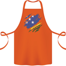 Torn Solomon Islands Flag Day Football Cotton Apron 100% Organic Orange