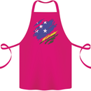 Torn Solomon Islands Flag Day Football Cotton Apron 100% Organic Pink