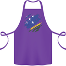 Torn Solomon Islands Flag Day Football Cotton Apron 100% Organic Purple
