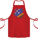 Torn Solomon Islands Flag Day Football Cotton Apron 100% Organic Red