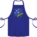Torn Solomon Islands Flag Day Football Cotton Apron 100% Organic Royal Blue