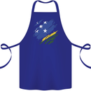 Torn Solomon Islands Flag Day Football Cotton Apron 100% Organic Royal Blue