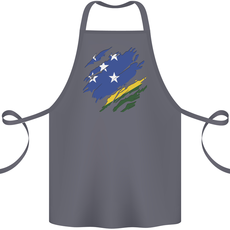 Torn Solomon Islands Flag Day Football Cotton Apron 100% Organic Steel