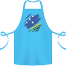 Torn Solomon Islands Flag Day Football Cotton Apron 100% Organic Turquoise