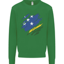 Torn Solomon Islands Flag Day Football Kids Sweatshirt Jumper Irish Green