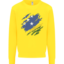 Torn Solomon Islands Flag Day Football Kids Sweatshirt Jumper Yellow