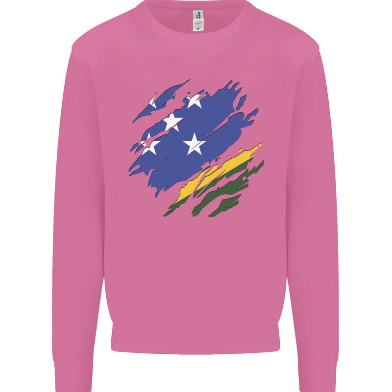 Torn Solomon Islands Flag Day Football Mens Sweatshirt Jumper Azalea