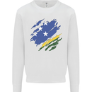 Torn Solomon Islands Flag Day Football Mens Sweatshirt Jumper White