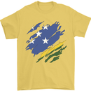 Torn Solomon Islands Flag Day Football Mens T-Shirt 100% Cotton Yellow