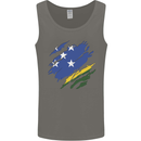 Torn Solomon Islands Flag Day Football Mens Vest Tank Top Charcoal