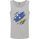 Torn Solomon Islands Flag Day Football Mens Vest Tank Top Sports Grey