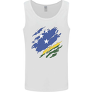Torn Solomon Islands Flag Day Football Mens Vest Tank Top White