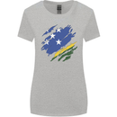 Torn Solomon Islands Flag Day Football Womens Wider Cut T-Shirt Sports Grey