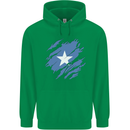 Torn Somalia Flag Somalian Day Football Childrens Kids Hoodie Irish Green