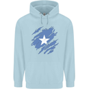 Torn Somalia Flag Somalian Day Football Childrens Kids Hoodie Light Blue