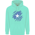 Torn Somalia Flag Somalian Day Football Childrens Kids Hoodie Peppermint