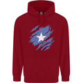 Torn Somalia Flag Somalian Day Football Childrens Kids Hoodie Red