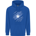 Torn Somalia Flag Somalian Day Football Childrens Kids Hoodie Royal Blue