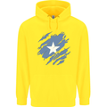 Torn Somalia Flag Somalian Day Football Childrens Kids Hoodie Yellow