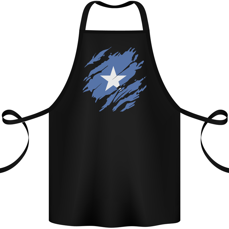 Torn Somalia Flag Somalian Day Football Cotton Apron 100% Organic Black