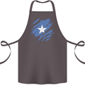 Torn Somalia Flag Somalian Day Football Cotton Apron 100% Organic Dark Grey