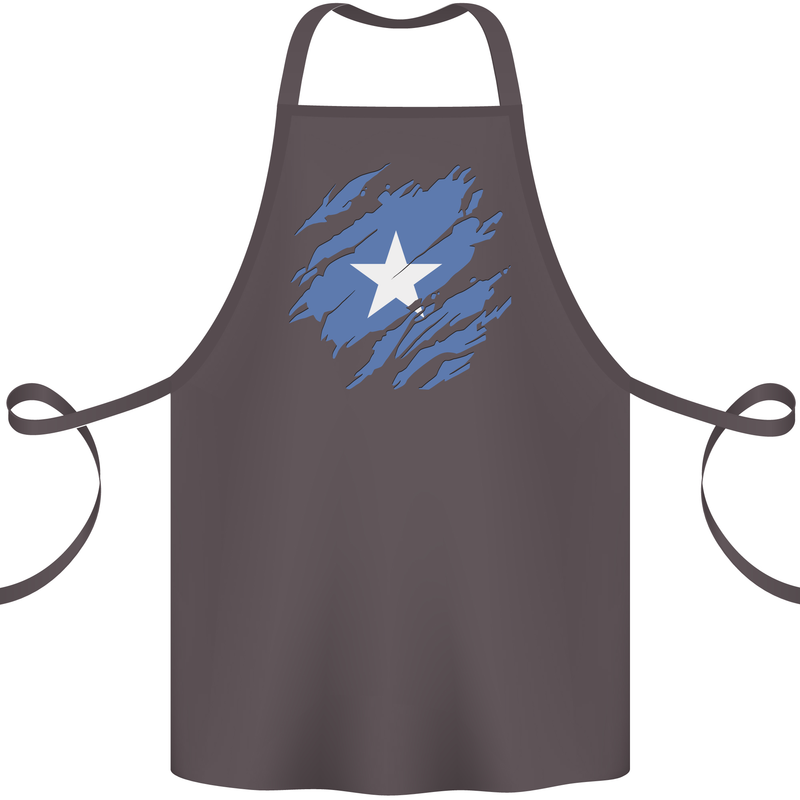 Torn Somalia Flag Somalian Day Football Cotton Apron 100% Organic Dark Grey