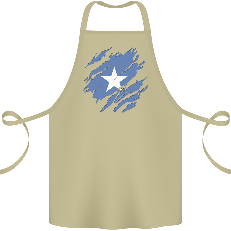Torn Somalia Flag Somalian Day Football Cotton Apron 100% Organic Khaki