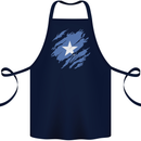Torn Somalia Flag Somalian Day Football Cotton Apron 100% Organic Navy Blue
