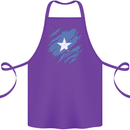 Torn Somalia Flag Somalian Day Football Cotton Apron 100% Organic Purple