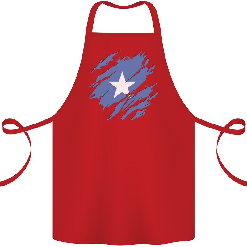 Torn Somalia Flag Somalian Day Football Cotton Apron 100% Organic Red