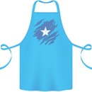 Torn Somalia Flag Somalian Day Football Cotton Apron 100% Organic Turquoise