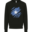 Torn Somalia Flag Somalian Day Football Kids Sweatshirt Jumper Black