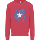 Torn Somalia Flag Somalian Day Football Kids Sweatshirt Jumper Heliconia