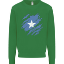 Torn Somalia Flag Somalian Day Football Kids Sweatshirt Jumper Irish Green