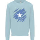 Torn Somalia Flag Somalian Day Football Kids Sweatshirt Jumper Light Blue