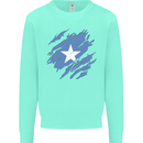 Torn Somalia Flag Somalian Day Football Kids Sweatshirt Jumper Peppermint