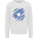 Torn Somalia Flag Somalian Day Football Kids Sweatshirt Jumper White