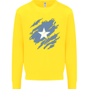 Torn Somalia Flag Somalian Day Football Kids Sweatshirt Jumper Yellow