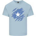Torn Somalia Flag Somalian Day Football Kids T-Shirt Childrens Light Blue