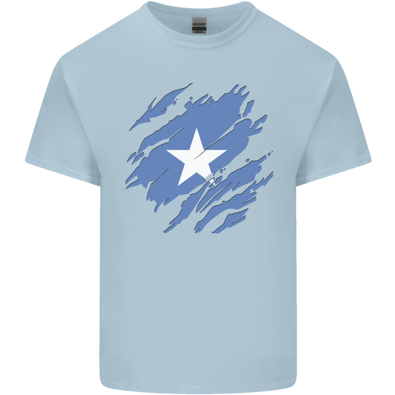 Torn Somalia Flag Somalian Day Football Kids T-Shirt Childrens Light Blue