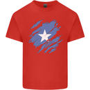 Torn Somalia Flag Somalian Day Football Kids T-Shirt Childrens Red